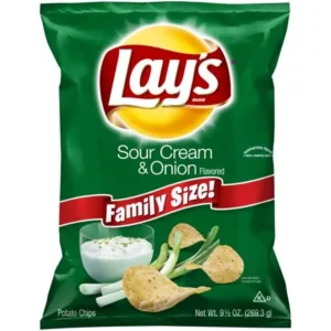 Lay's Sour Cream & Onion Flavored Potato Chips, 9.5 oz. Bag