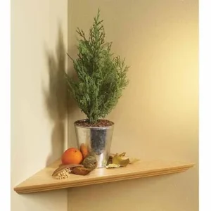 Knape and Vogt EZC17/1OK 17" x 17" Oak Instant Corner Shelves Single Pack