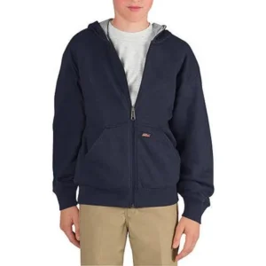 Boys' Zip Front Thermal Lined Fleece Hoodie