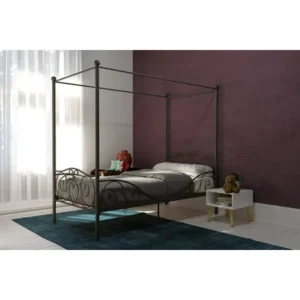 DHP Metal Canopy Bed, Multiple Sizes, Multiple Colors