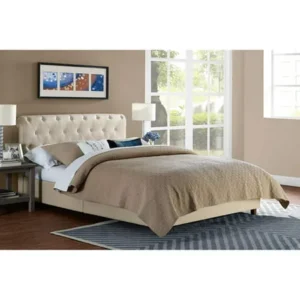 DHP Carmela Linen Upholstered Bed, Multiple Colors and Sizes