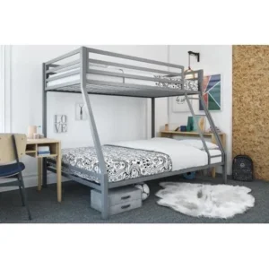 Mainstays Premium Twin Over Full Metal Bunk Bed, Multiple Colors