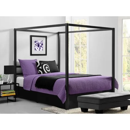 Dorel Modern Canopy Queen Metal Bed, Multiple Colors