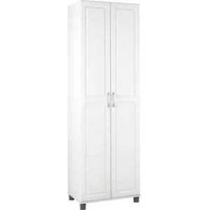 SystemBuild 23.7"W x 15.4"D x 75"H Utility Storage Cabinet, White