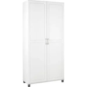 SystemBuild 35.7"W x 15.4"D x 74.3"H Utility Storage Cabinet, White