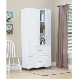 SystemBuild 35.7"W x 15.4"D x 74.3"H 2 Drawer / 2 Door Utility Storage Cabinet, White