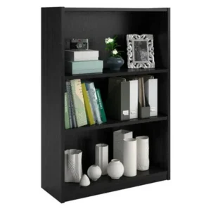 3-Shelf Bookcase in Black Ebony Ash Finish