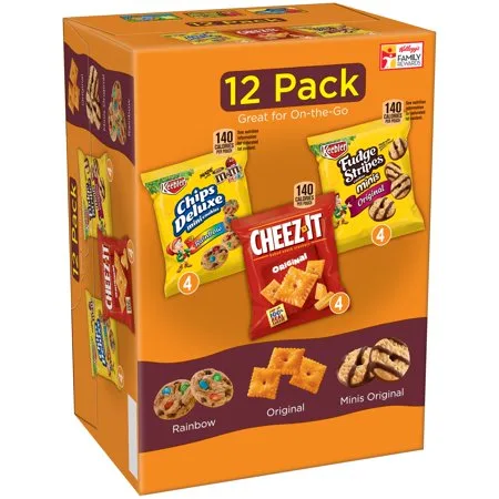 Keebler Chips Deluxe/Cheez-It/Fudge Stripes Snack Variety Pack 12-1 oz. Packages