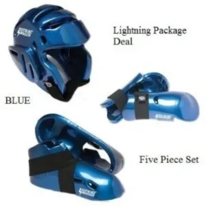 Lightning Blue Karate Sparring Gear Package Deal - Child Small