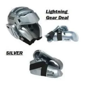 Lightning Silver Karate Sparring Gear Package Deal - Child Medium