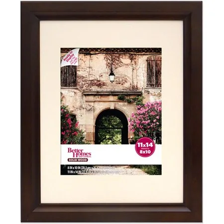Better Homes and Gardens Studio Wide 11x14 Wood Picture Frame, Mahogany