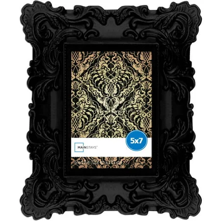 Mainstays 5x7 Chunky Baroque Picture Frame, Black