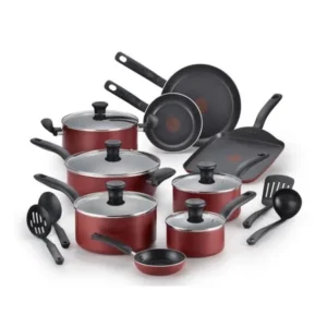 T-Fal Initiatives 18-Piece Cookware Set - Red