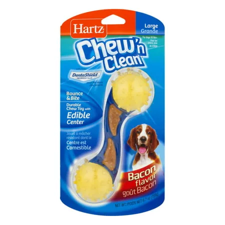 Hartz Chew 'n Clean Chew Toy, Bacon, Large