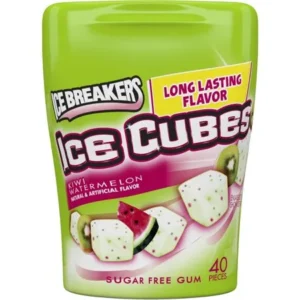 Ice Breakers Ice Cubes Sugar Free Kiwi Watermelon Gum, 40 count