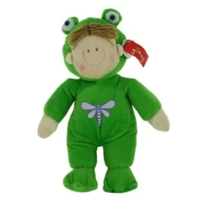 Plush 15 Inch Springtime Kids Stuffed Doll in Frog Outfit