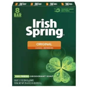 Irish Spring Original, Deodorant Bar Soap, 3.7 Ounce, 8 Bar Pack