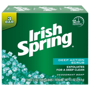 Irish Spring Deep Action Scrub Deodorant Soap, 3 Ct