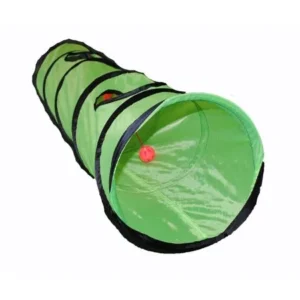 Brand New Kitty Cat Play Tunnel Pet Toy - Four Exit Holes - 4 Feet Long - Green