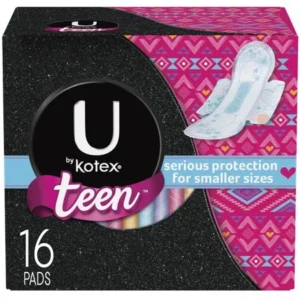 U by Kotex Teen Pads with Wings, Heavy Absorbency, Unscented