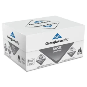 Georgia Pacific Basic Copy Paper, 8 1/2 x 11, 88 Bright, White, 1500 Sheets/Carton
