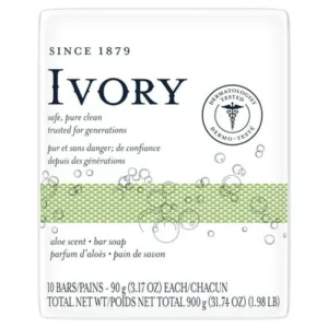 Ivory Bar Soap Aloe Scent 3.17 oz, 10 count