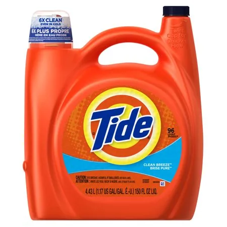 Tide Clean Breeze Scent Liquid Laundry Detergent , 150 oz , 96 loads