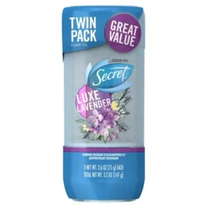 Secret Fresh Clear Gel Antiperspirant Deodorant for Women Luxe Lavender 2.6 oz, 2 Pack