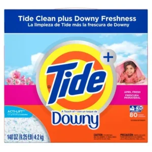 Tide With a Touch of Downy HE Turbo Powder Laundry Detergent, April Fresh Scent, 80 Loads, 148 oz