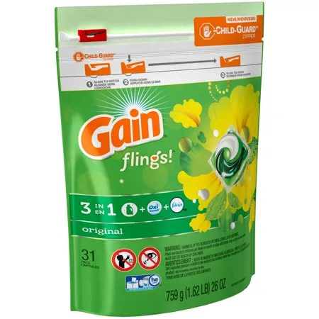 Gain flings! Laundry Detergent Pacs Original Scent, 31 count