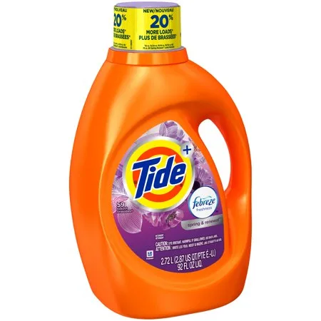Tide Plus Febreze Freshness Spring and Renewal Scent Liquid Laundry Detergent, 48 Loads, 92 fl oz