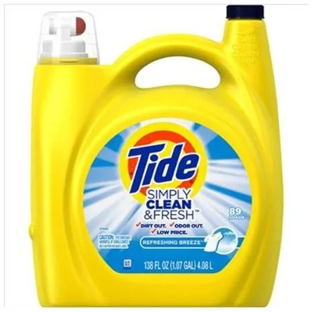 Tide Simply Clean & Fresh HE Liquid Laundry Detergent, Refreshing Breeze Scent, 89 Loads, 138 Fl Oz