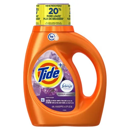 Tide Plus Febreze Freshness Spring And Renewal Scent HE Turbo Clean Liquid Laundry Detergent, 37 oz, 24 loads