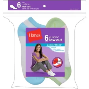 Hanes Ladies Socks Low Cut 6 Pack