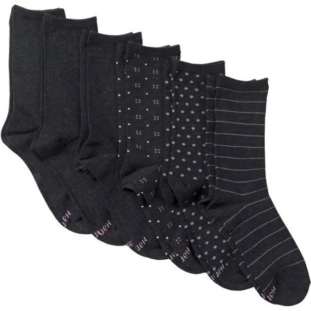 Hanes Women's ComfortBlend Crew Socks Size 8-12 6-Pack