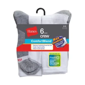 Men's Comfortblend FreshIQ Crew Socks 6-Pack