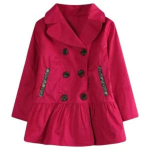 Girls' Double-breasted Jacket with Lapel Collar RH1375