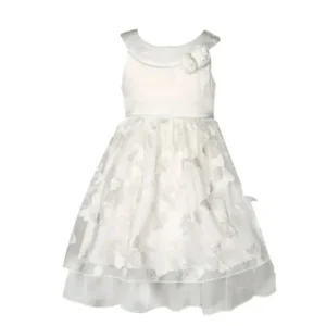 Richie House Little Girls White Fancy Embroidery Layered Dress 3