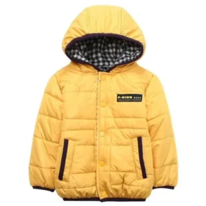 Richie House Little Boys Yellow Fleece Lining Hooded Padding Jacket 1/2