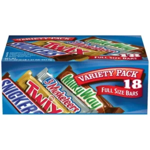 MARS Chocolate Full Size Candy Bars Assorted Variety Box (TWIX, MILKY WAY, SNICKERS, 3 MUSKETEERS Brands), 33.31 oz 18 Pieces