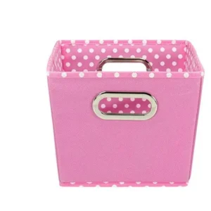 Household Essentials Small Decorative Storage Bins, 2pk, Pink and Mini Dot