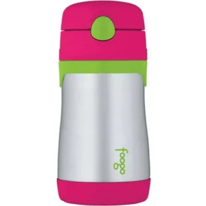 Thermos Foogo Stainless Steel 10 Oz. Vacuum Insulated Pink Straw Bottle