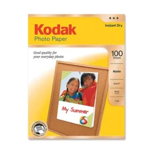 Kodak, KOD8318164, Matte Inkjet Photo Paper, 100 / Pack, White