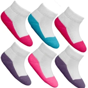 Fruit of the Loom Baby Girls Assorted Low Cut Socks - 6 Pairs