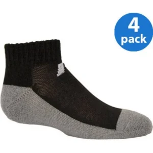 Russell Boys' Comfort Performance Dri-Power 360 Ankle Socks, 4 Pairs