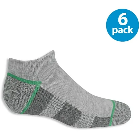 Fruit of the Loom Boys No Show Socks, 6 Pack