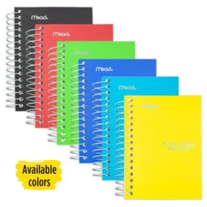 Five Star Fat Lil' College Ruled Wirebound Notebook, 5 1/2" x 4", Color Choice Will Vary (45377)