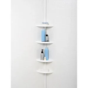 Mainstays 4-Tier Tub and Shower Tension Pole Caddy, White