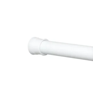 Zenna Home Adjustable Tension Shower Rod, 43 to 72-Inch, White