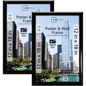 Mainstays 12x18 Trendsetter Poster and Picture Frame, Black, Set of 2
